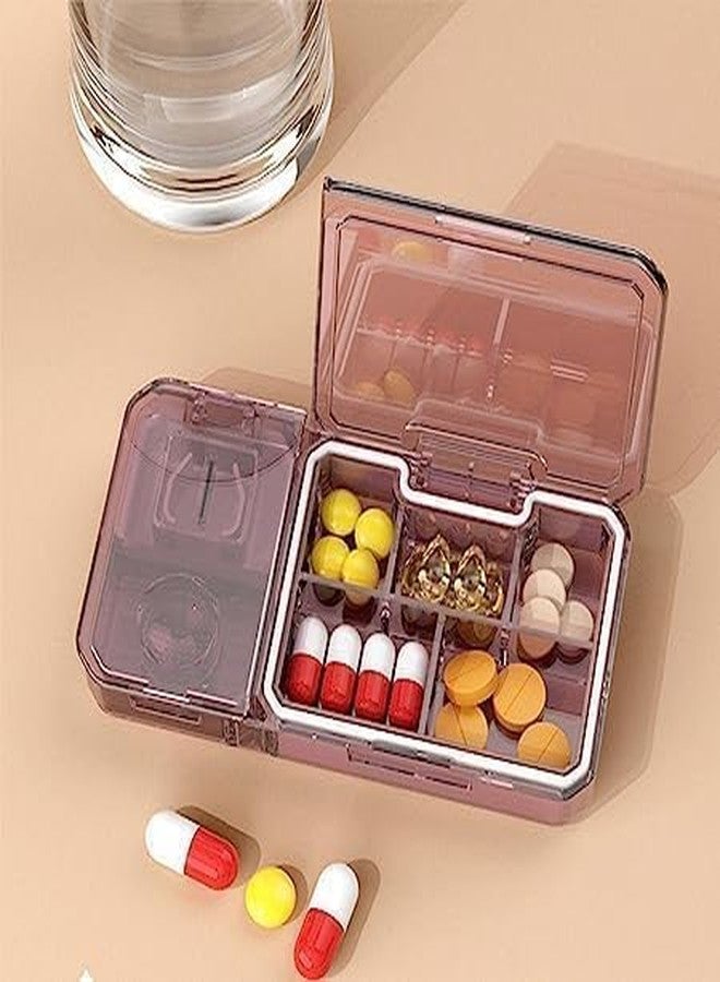 HOMENITY هومينيتي® - قاطعة أدوية للأقراص، قاطعة أقراص، طقم أدوية متعدد الوظائف 3 في 1، قاطعة أقراص يدوية، هارسة أقراص، علبة تخزين أقراص (متعددة الألوان) - Image 1